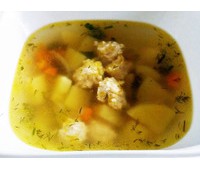 Суп картофельный с куриными кнелями 250 г.