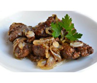 Печень куриная жареная с луком 150 г.