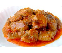 Поджарка из свинины (свинина, лук, том. паста, ) 100гр