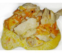 Курица тушеная с овощами и сыром 160 г.